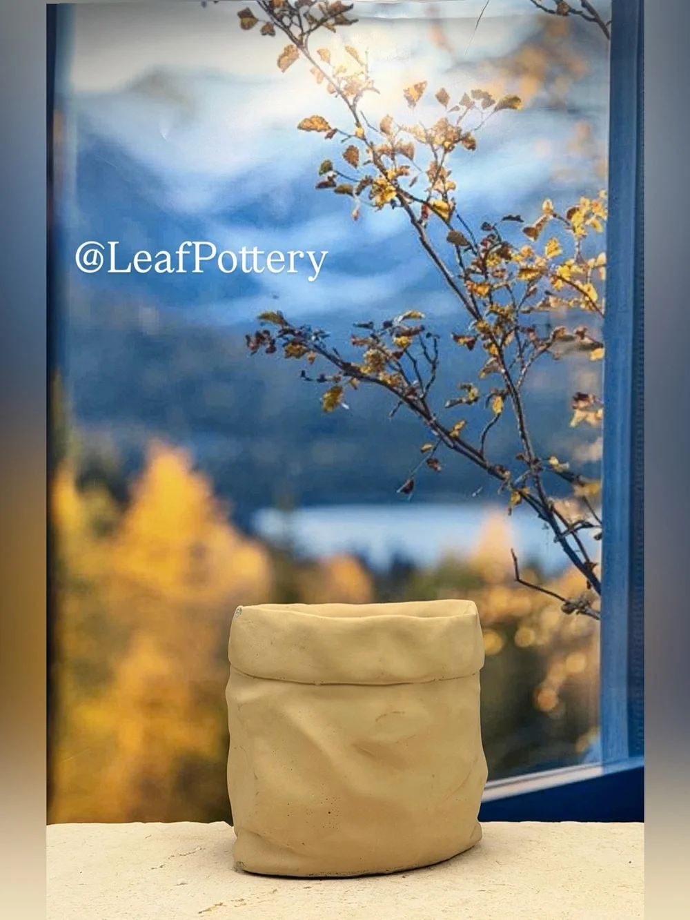 Concrete Paper Bag Planter, Unique Origami Pot, Small Indoor planter